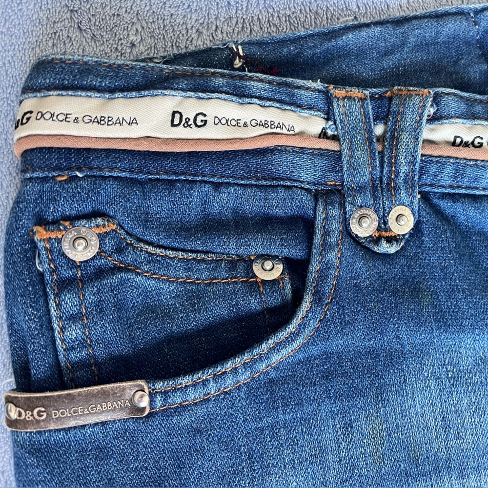 Dolce & Gabbana Blue Denim Jeans - Women's. Low-rise. - Picture 3 of 15